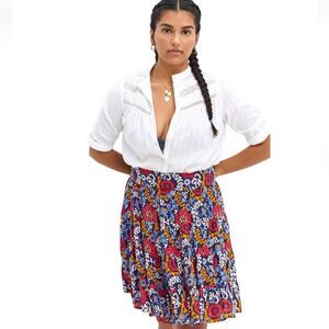 Anthropologie Maeve Floral Tiered Mini Skirt Size XS